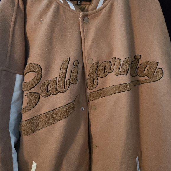 Fashion Nova Camel Varsity Jacket - Picture 5 of 8